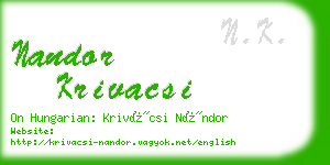 nandor krivacsi business card